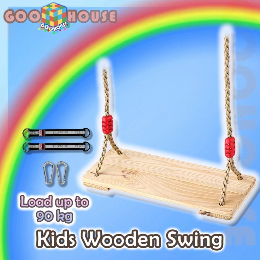 Children Hanging Swing Wooden Tree Swing Set for Kids Indoor and