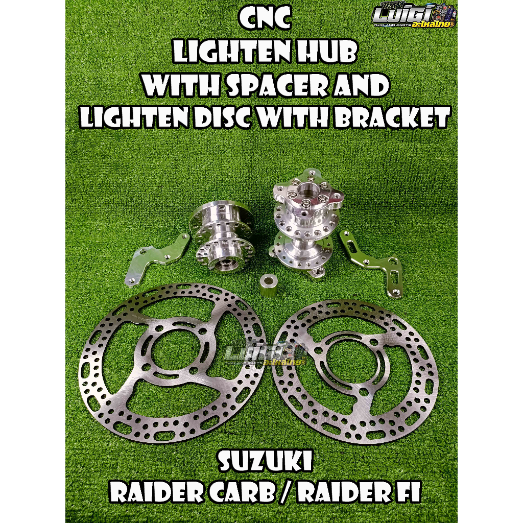 CNC CHROME LIGHTEN HUB AND LIGHTEN DISC SET RAIDER 150 CARB / RAIDER