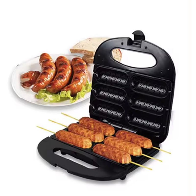 HOTDOG WAFFLE MAKER 750W/220V Multifunction 6 Holes Electric Hot Dog