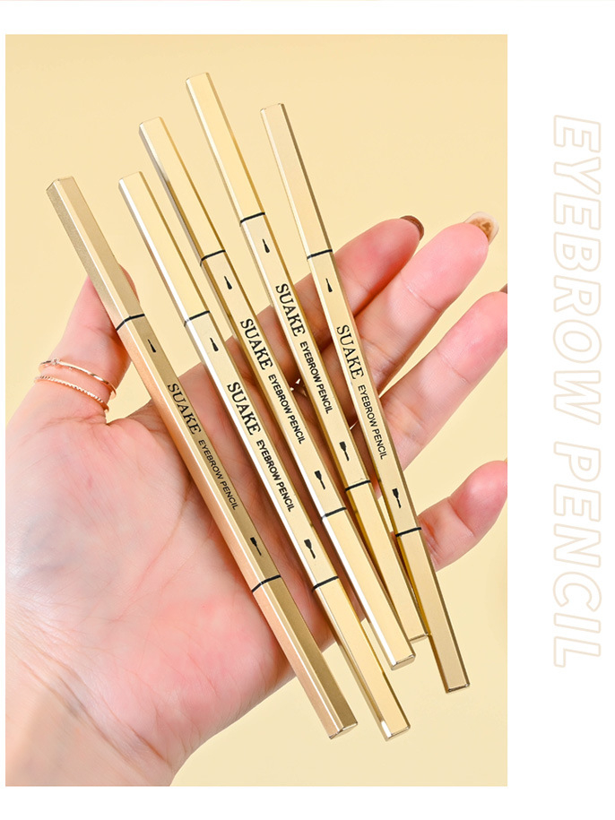 Suake Eyebrow Pencil Ultra Fine Triangle Brow Pencil 2 In 1 Waterproof