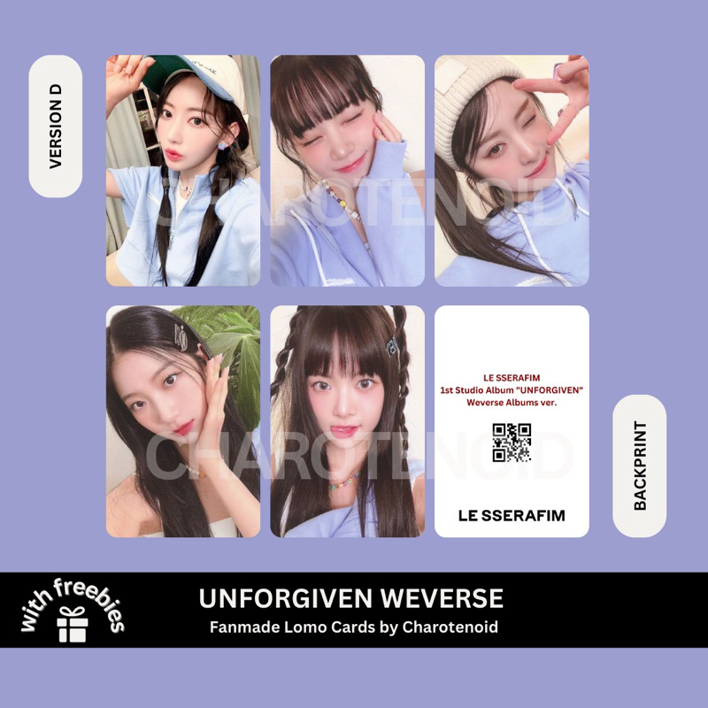 Le Sserafim Unforgiven Weverse Photocards Kpop Lomocard [UNOFFICIAL SET ...