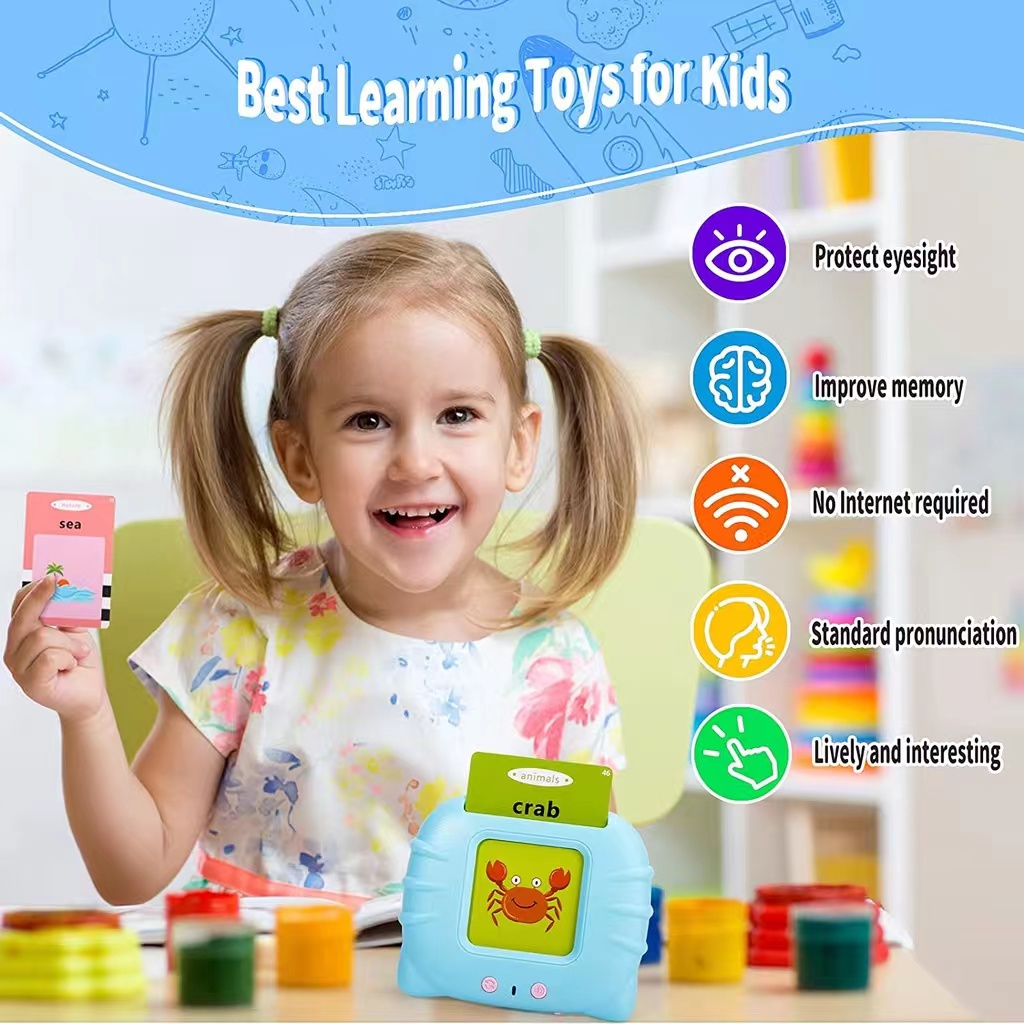 LANSITE Flash card Reader Early Eucation Portable Pronunciation Oral ...