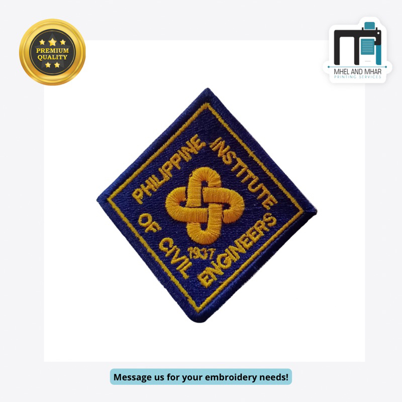 Philippine Institute of Civil Engineers Embroidered Patches Shopee