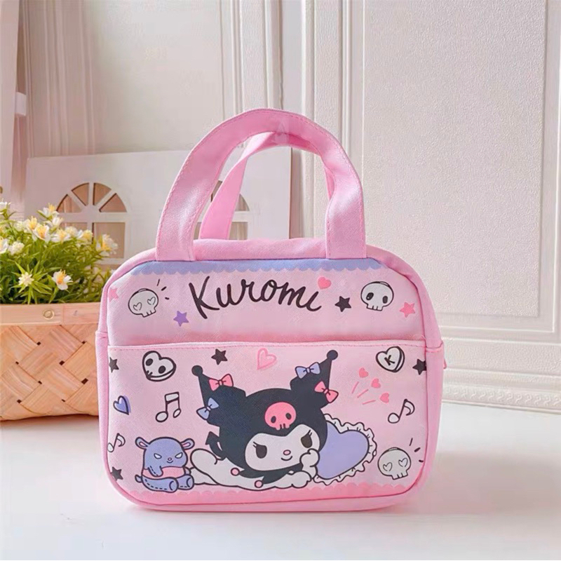 Japanese girl heart lunch bag cartoon cute insulated lunch box bag student lunch bag hand bag