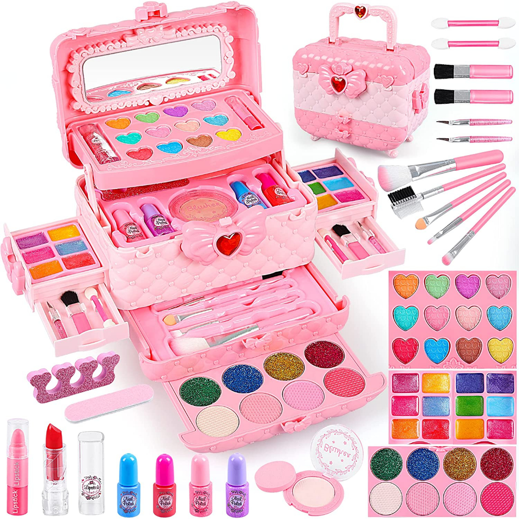 32PCS Kids Makeup Toys Girls Real Makeup Kit Washable Non-toxic Makeup ...