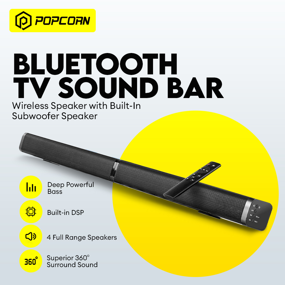 Popcorn Detachable Bluetooth TV Sound bar Ultra Slim Wireless Speaker