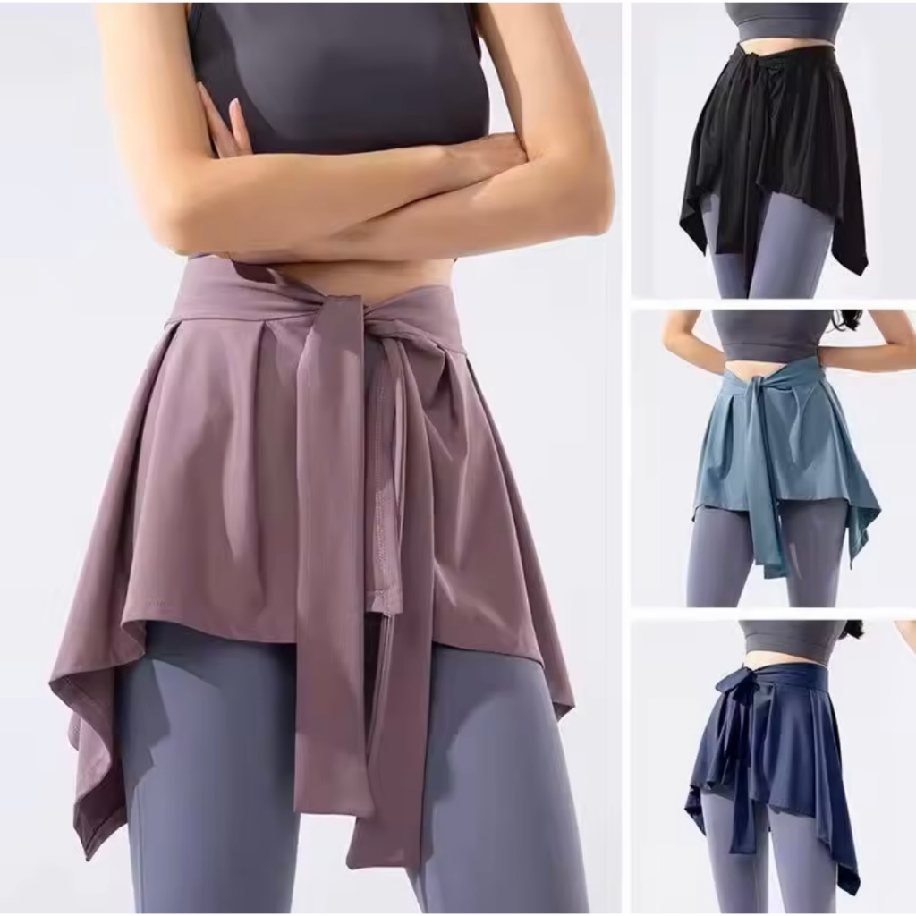 Yoga skirt anti light bandage one piece skirt with hip covering towel ...