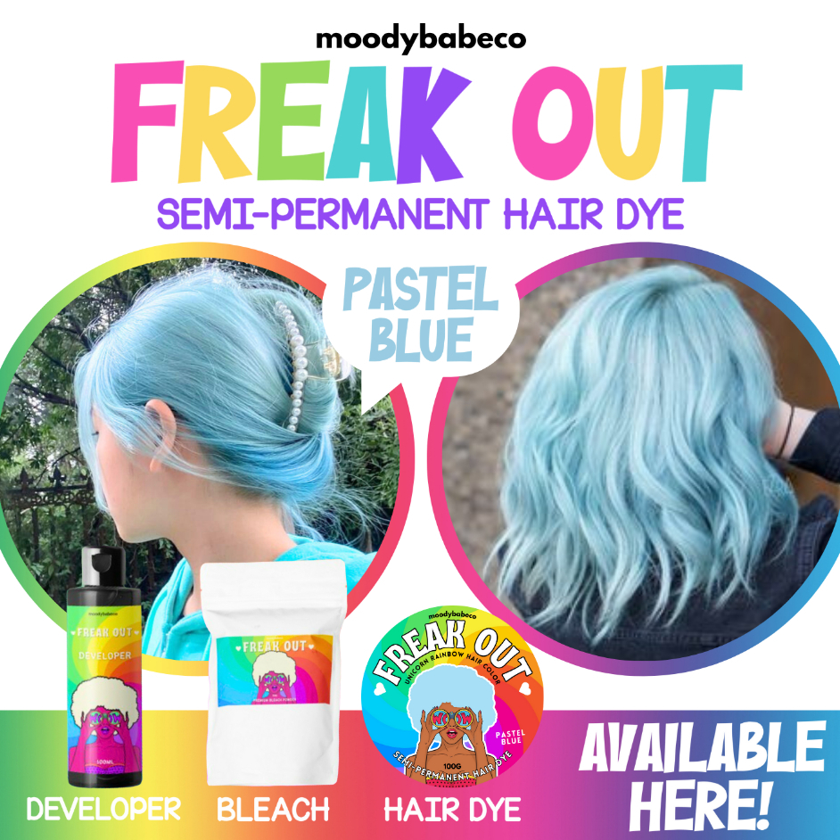 moodybabeco PASTEL BLUE Hair Dye Conditioner Base Hair Color Semi