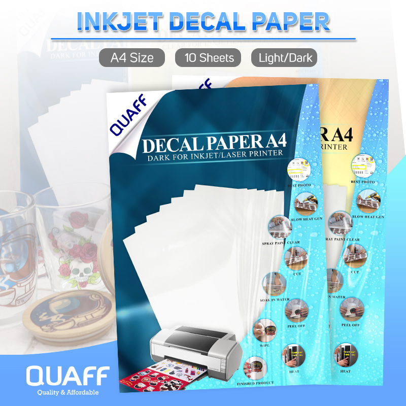 10sheets QUAFF Water Slide Decal A4 Size for Inkjet Printer | Shopee ...