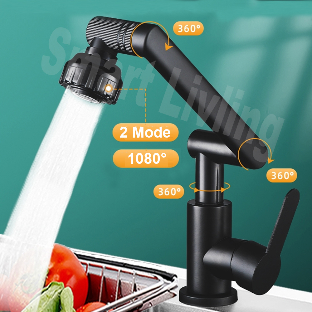 Sink faucet Double nozzle 360°Rotatable Kitchen Faucet lavatory faucet