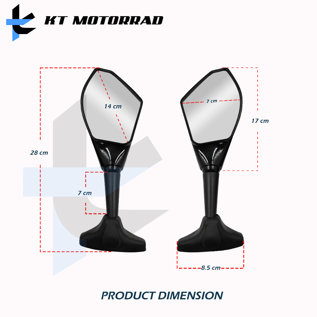 KT Universal Side Mirror with Signal Light for Sportsbike Motorcycle ...