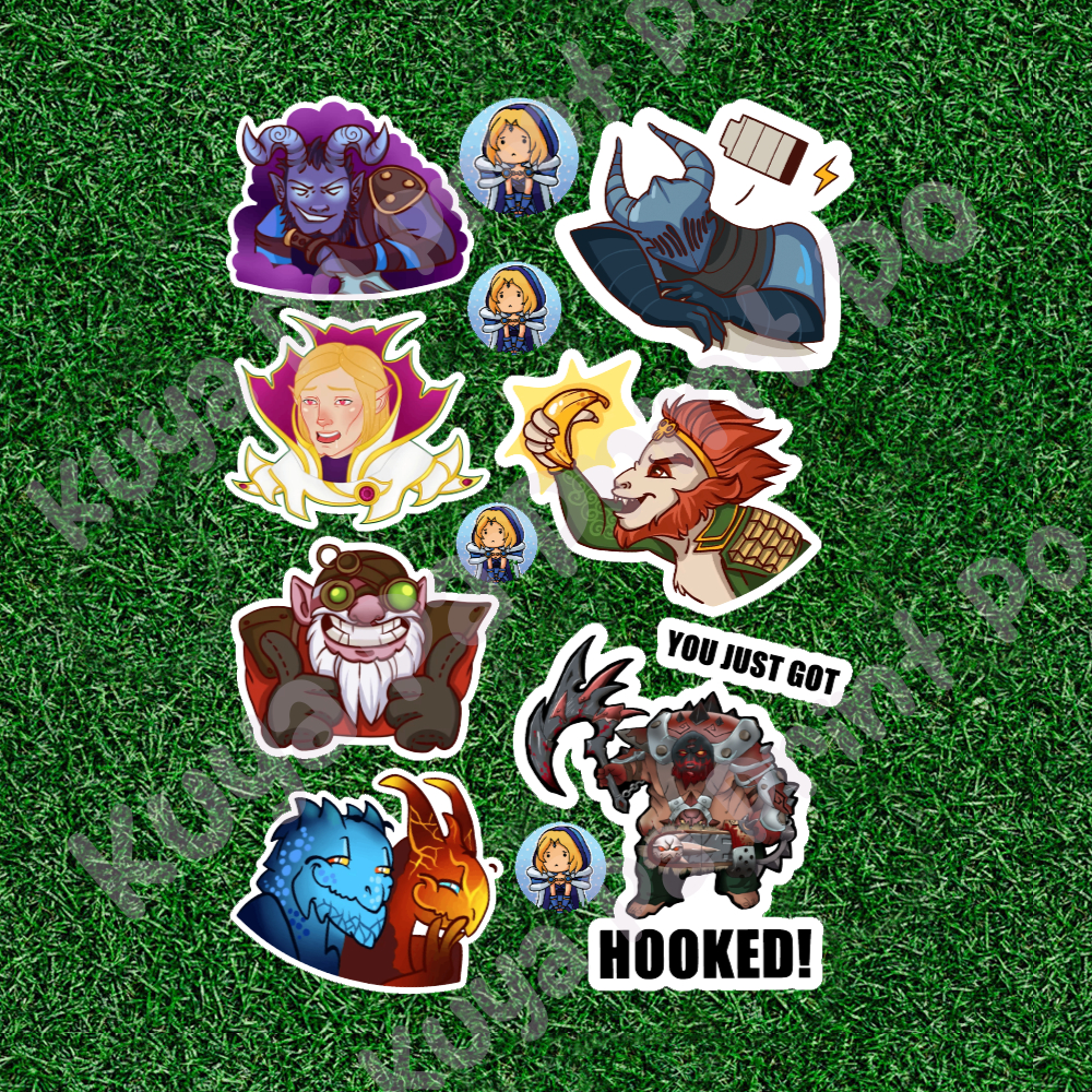 Dota 2 Vinyl Laminated Stickers - Individual Die Cut (Waterproof and ...