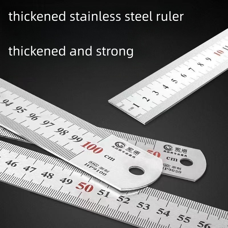 30/60cm Stainless Steel Ruler Metal Aluminum Ruler Drawing Multi ...