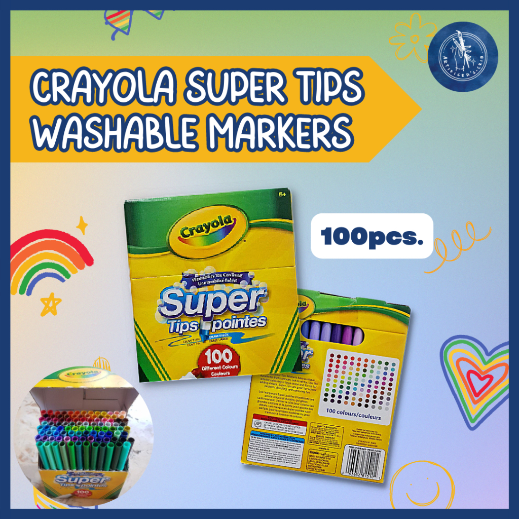 Crayola Super Tips Washable Markers, 100 Count, 100 Ct Supertips