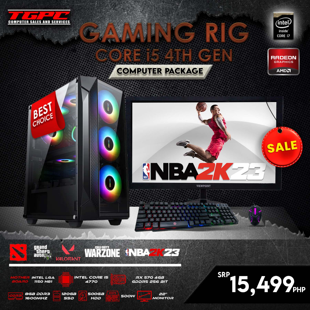 Gaming Rig Set Core I7 4th Gen 4770, 8gb Ram, 120gb Ssd, 500gb Hdd 