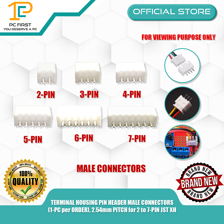TERMINAL HOUSING PIN HEADER MALE CONNECTORS (1-PC per ORDER), 2.54mm ...