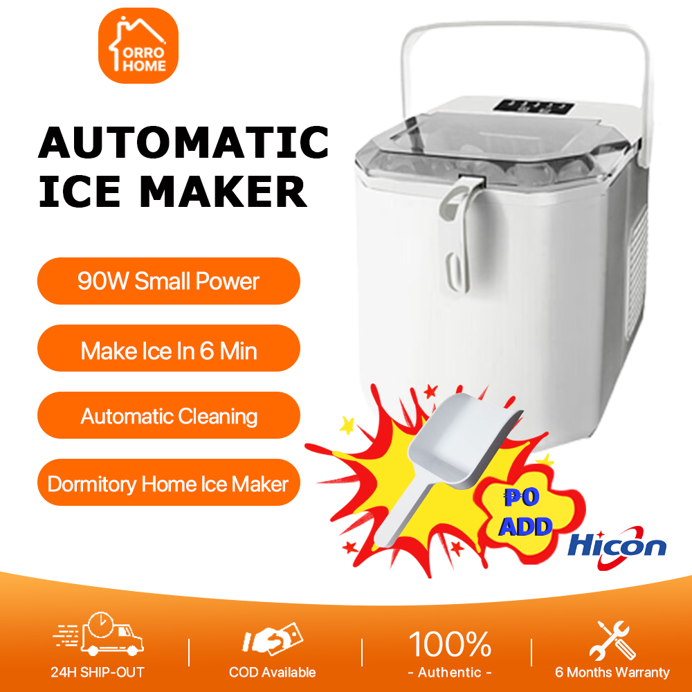 Hicon Ice Maker Double handle Ice Machine Automatic Cleaning Round Ice