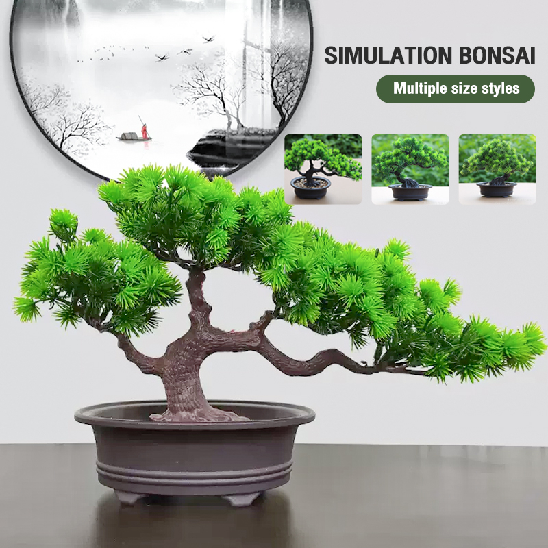 Chinese Zen simulation fake pine tree welcome pine potted plants with ...