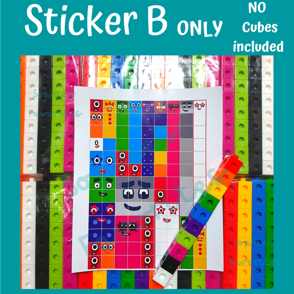 Numberblocks Stickers - 60 face stickers - Glossy Sticker for Linking ...