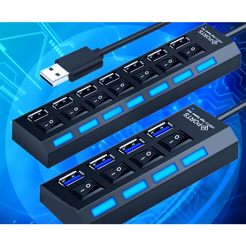 7-Port HUBs High Speed USB 3.0 Multi HUB Splitter Expansion Computer ...