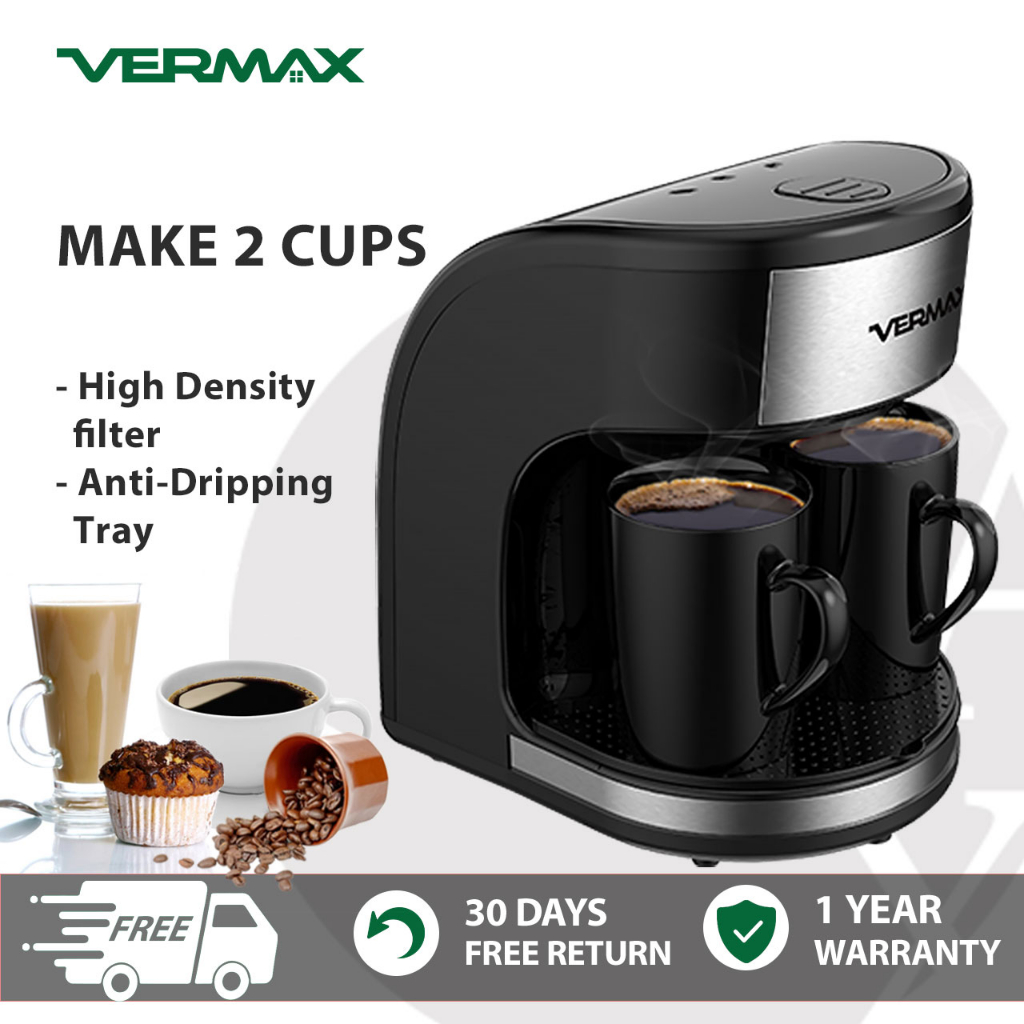 Vermax Coffee Maker 2 cup drip coffee maker Coffee machine Espresso