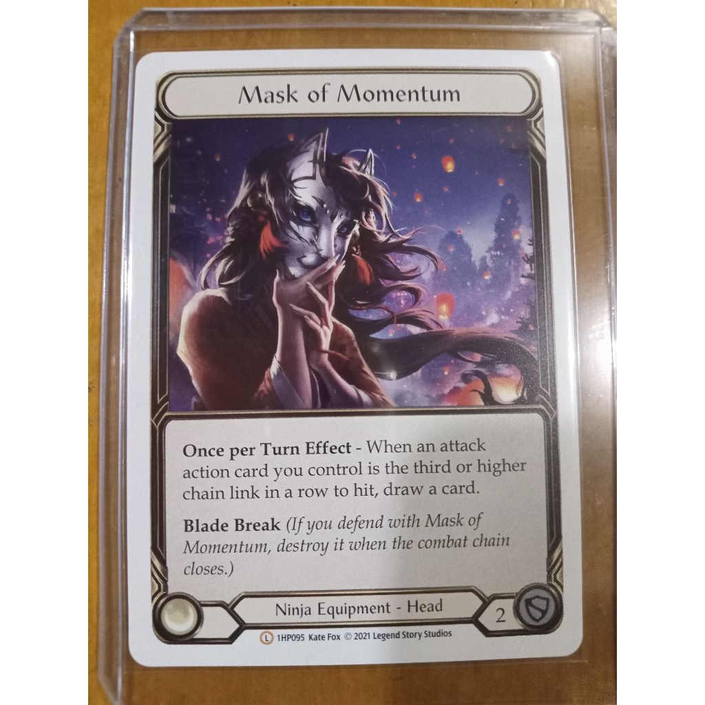 FAB Mask of Momentum History Pack Vol 1 Flesh and Blood TCG HP1 Legendary  Ninja Equipment Head