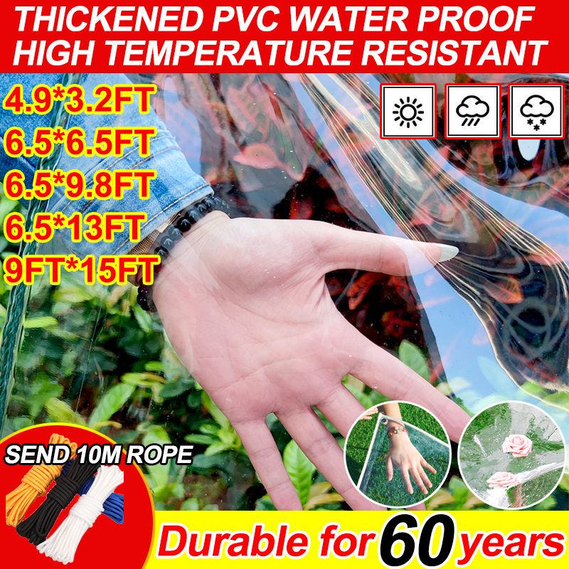 Clear Tarp Cover Heavy Duty Waterproof Tarp 0.12mm Thick AntiTear