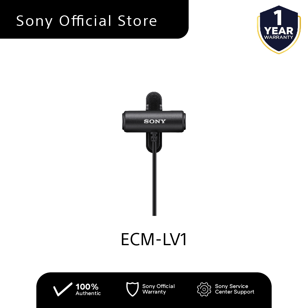 Sony ECM-LV1 Microphone Lavalier Stéréo - Micro Cravate Pour Enregistrement