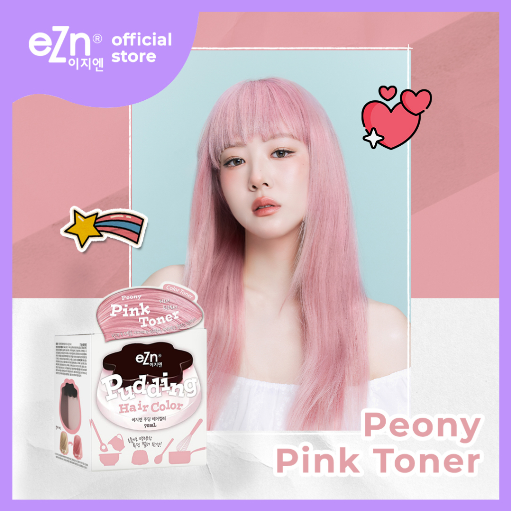 eZn Pudding Hair Color Peony Pink Toner (70 ml) Self Hair Dye DIY Kit
