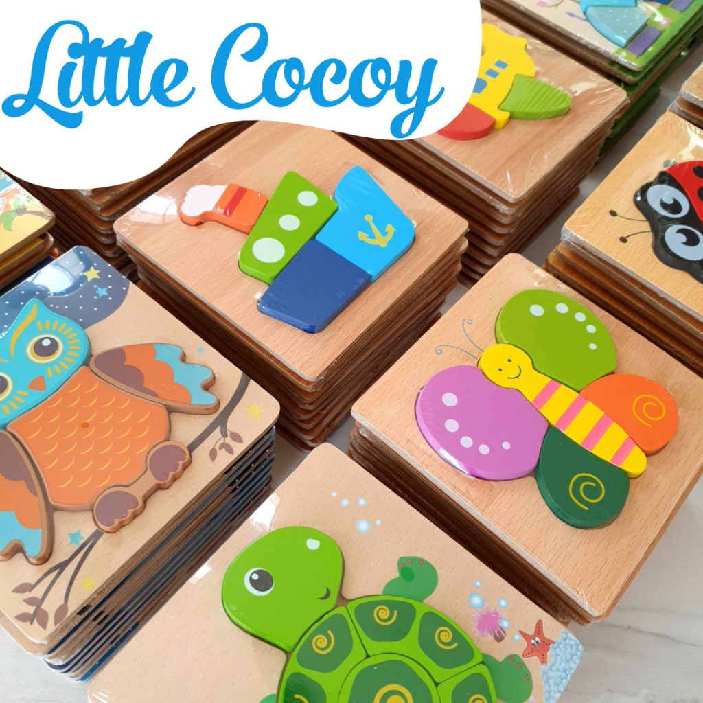 Wooden Puzzle Educational Montessori Toy for Kids Toddlers | Shopee ...