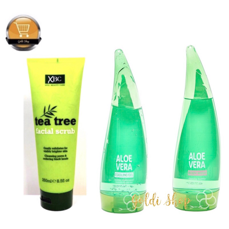 Xbc Tea Tree Facial Scrub Aloe Vera Cooling Gel 250ml Shopee Philippines