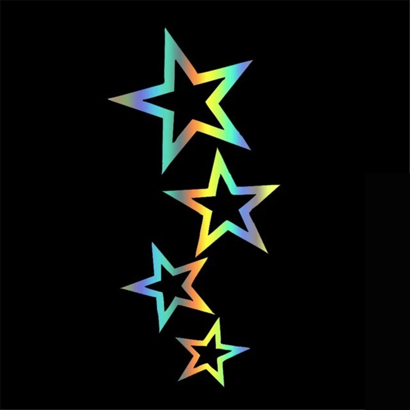 four stars waterproor Car Stickers cute Calf Motorcycle DIY Rear Window ...