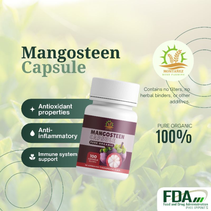 AUTHENTIC MANGOSTEEN CAPSULE 100 CAPSULES/500mg Shopee Philippines