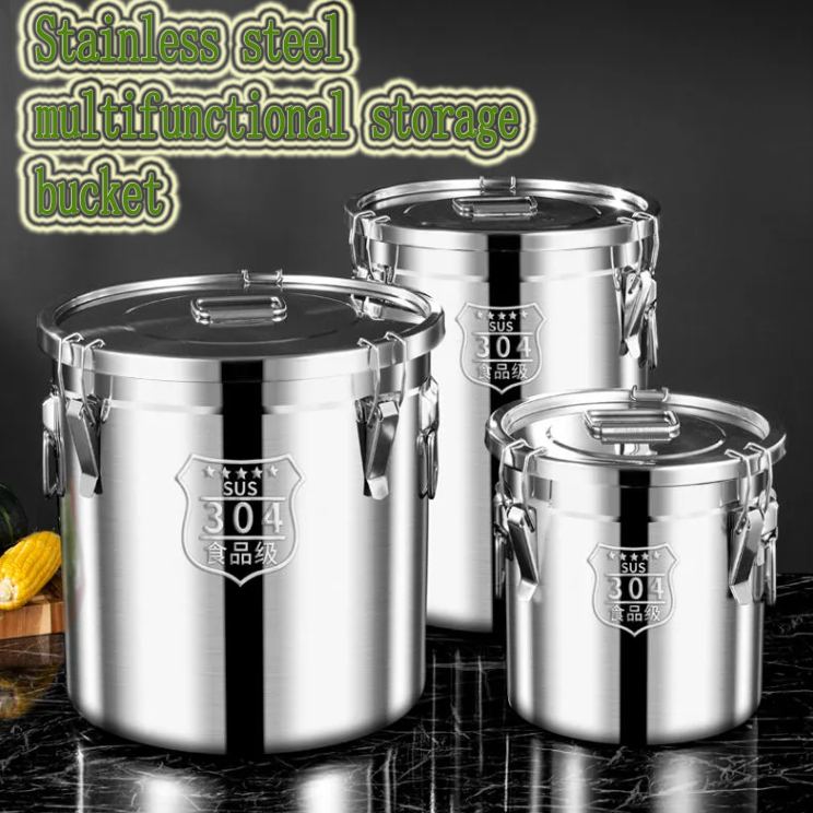 Oil drum sealed drum 304 stainless steel rice drum sealed storage tank