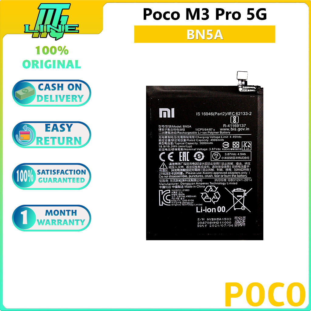 Original Poco M3 Pro 5G Battery BN5A 5000mAh Capacity | Shopee Philippines