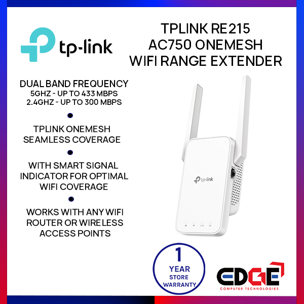 EDGE TPLINK RE215 AC750 OneMesh WIFI Range Extender Shopee Philippines