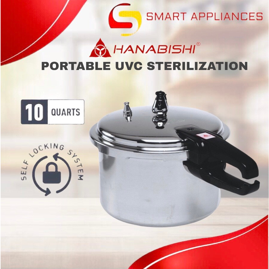 Hanabishi Pressure Cooker HPC 10Q 10 Quarts Aluminum Body by Smart