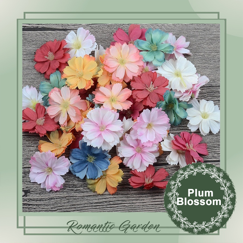 Plum Blossom Head Artificial Flowers Silk Fake Flowers Head For Home ...