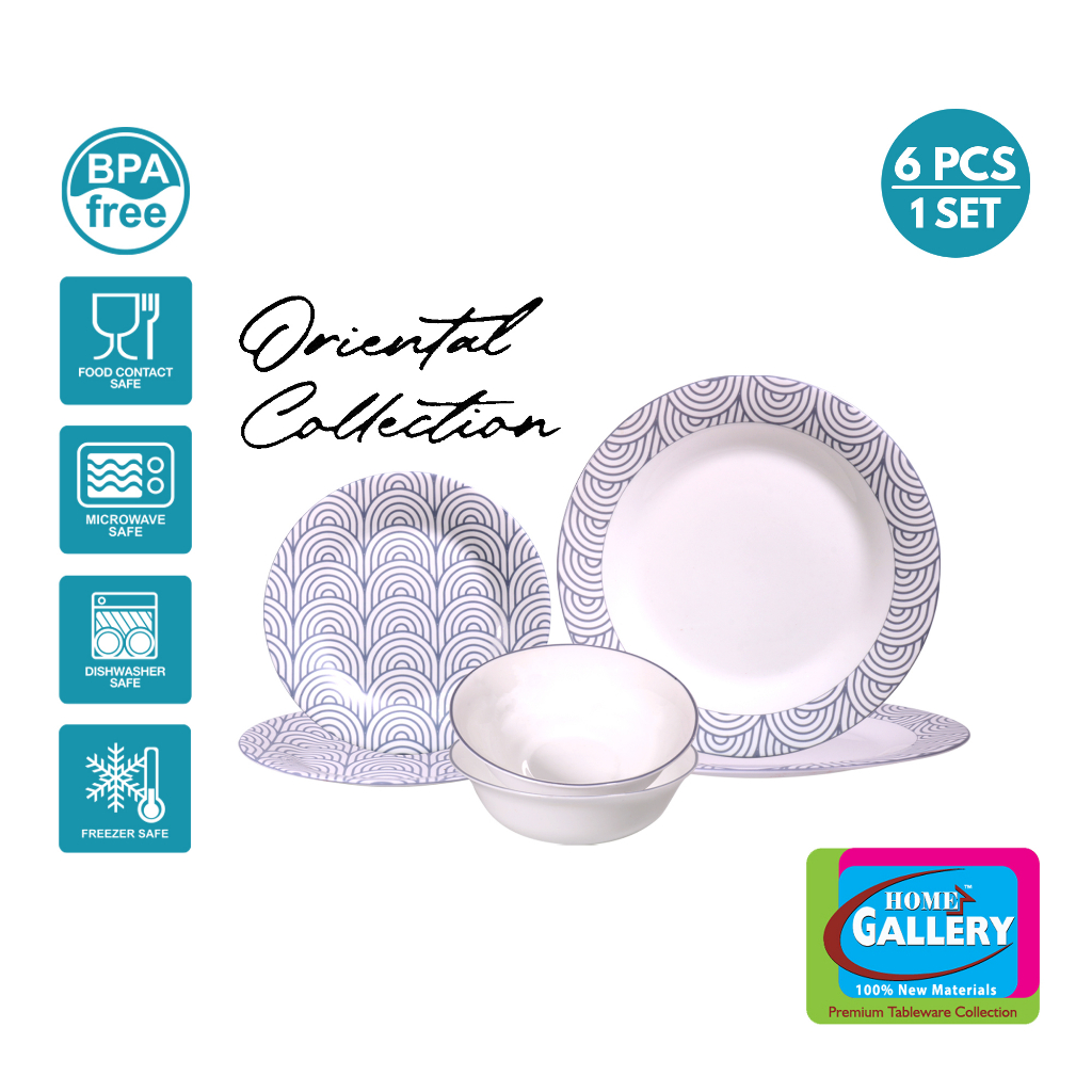 Home Gallery Oriental Collection Opal Glass Dinner Set 6pcs 100 Food