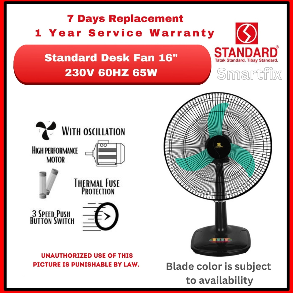 Standard Electric Fan Desk Fan 16" Banana Blade Desk Fan SDS 16B/ SDX