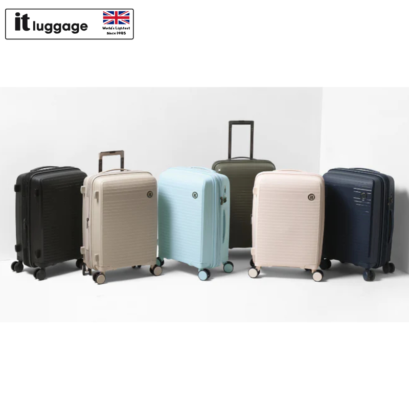 IT Luggage Spontaneous Travel Suitcase Set 8 Rotational Wheel Hard Case Unbreakable Sturdy