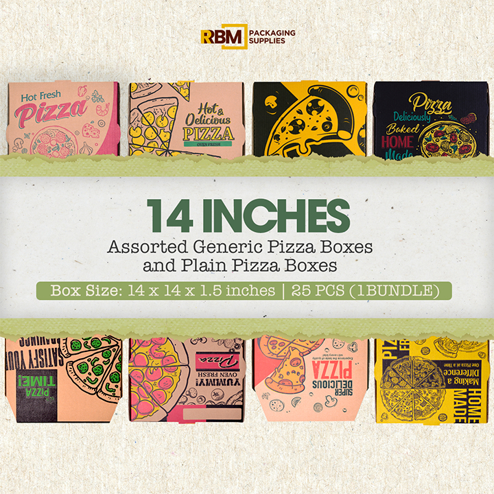 Corrugated Pizza Boxes - Plain & Generic Box Designs | 14 inches | 1 ...