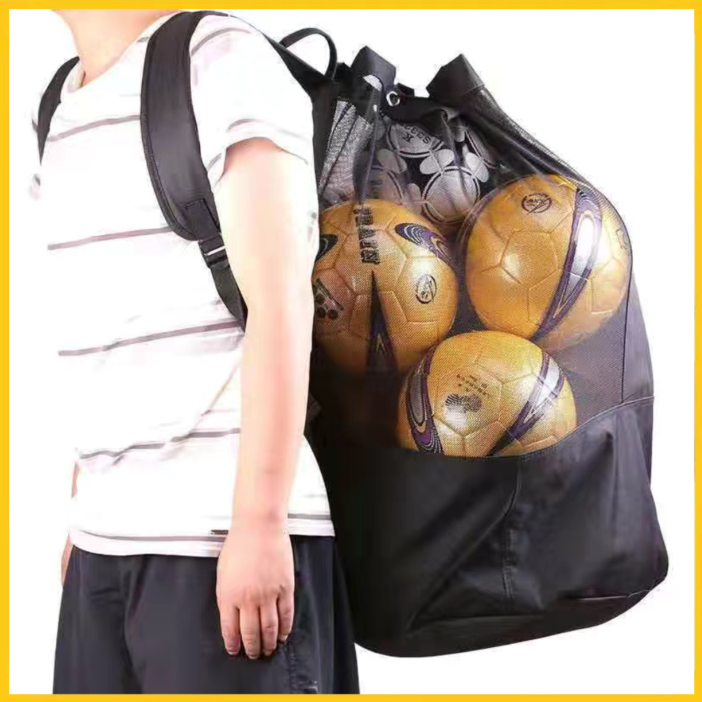 Outdoor Sports Ball Bag Drawstring Basketball Storage Bag Mesh Ball Bag ...