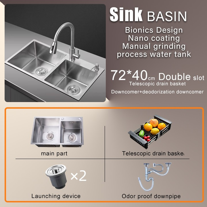 TQTQ Kitchen Sink SUS304 Stainless Steel Sink Single Double Sink Set   Ph 11134207 7qul9 Lji66p2oamp8d2