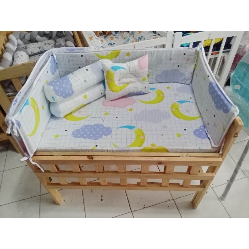 Wooden Crib Adjustable Dropside for baby 22 x 36 inches Shopee Philippines