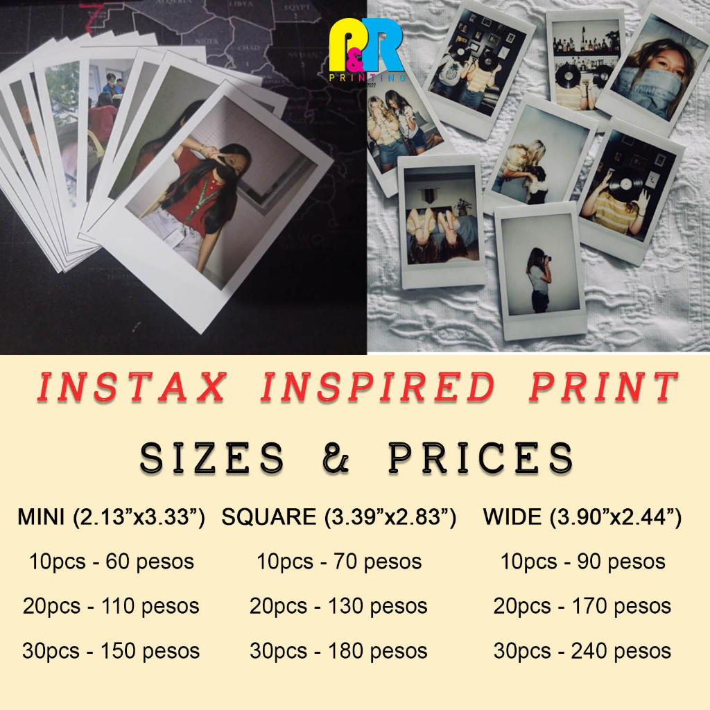 INSTAX INSPIRED PRINT (MINI, SQUARE & WIDE) PHOTO INSTAX | Shopee ...