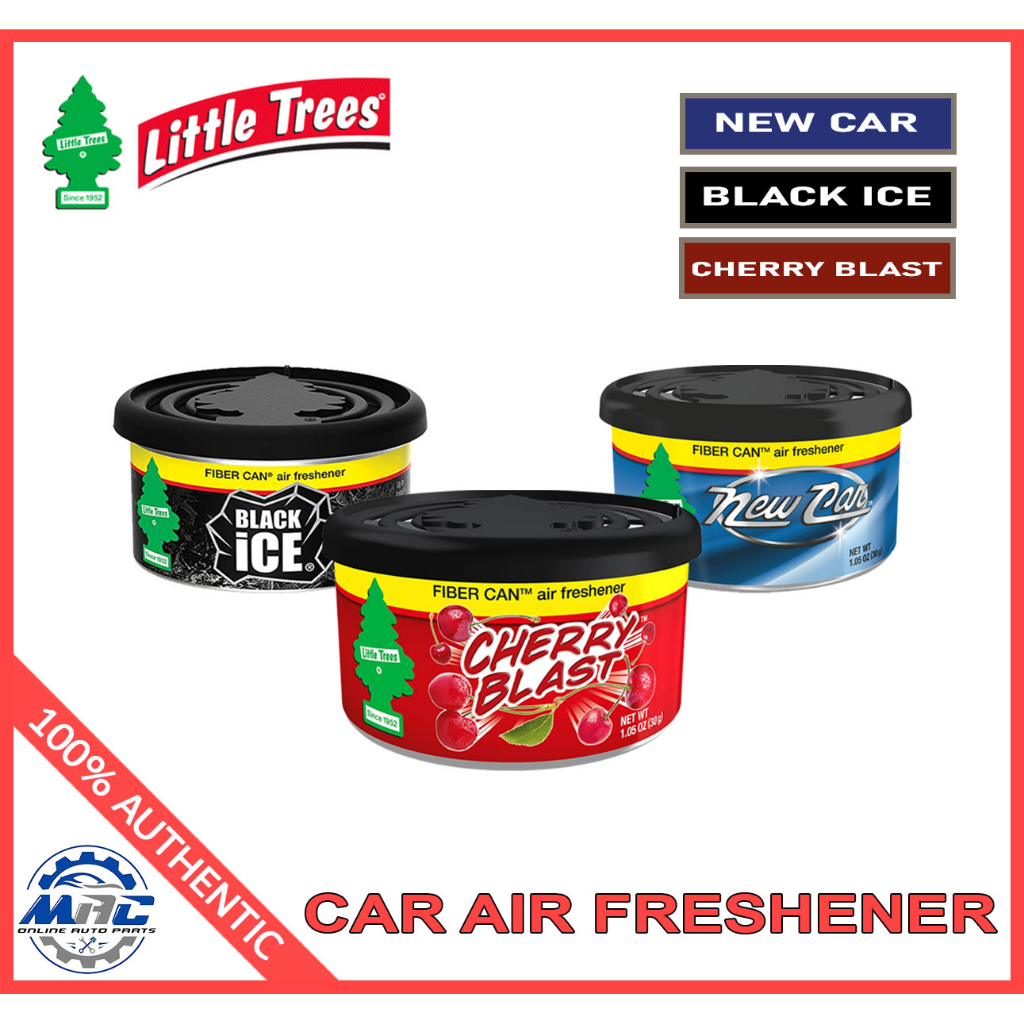Little Trees Fiber Can Car Air Freshener 30g BLACK ICE , NEW CAR and