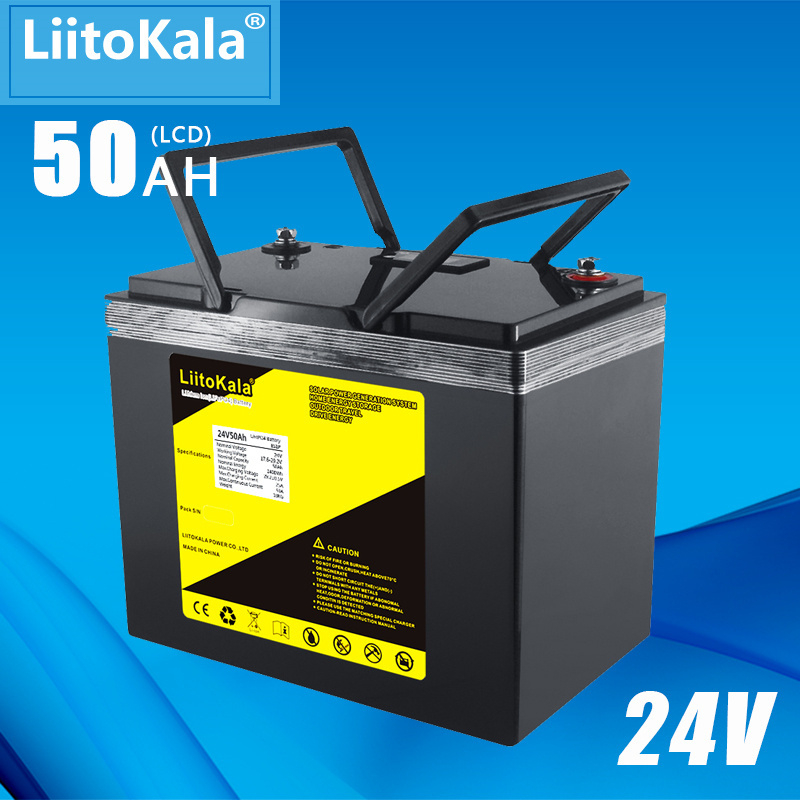 LiitoKala 24v 80ah 50ah lifepo4 Solar 25.6V battery solar battery pack