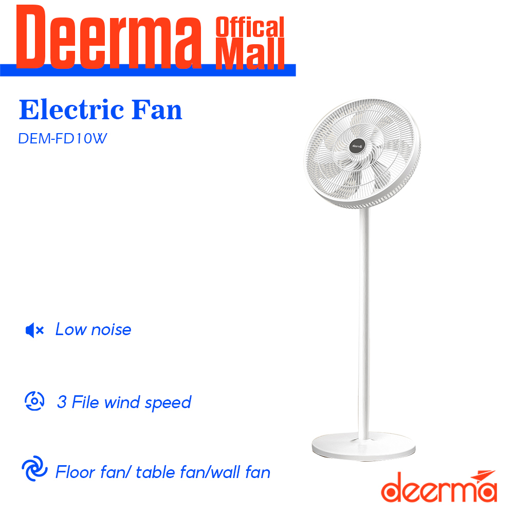 Deerma FD10W Electric Fan Stand/Wall/Desk Fan Low noise 3 File Wind