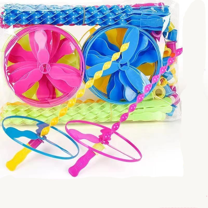 Candy-colored toy round flying toy flying Bamboo dragonfly | Shopee ...